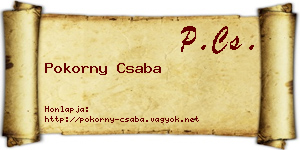 Pokorny Csaba névjegykártya